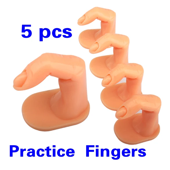 

5Pcs Manicure Model Super Flexible Fingers Movable Soft Fake Hand Adjustable Practice Finger Nail Art Training Display Tools