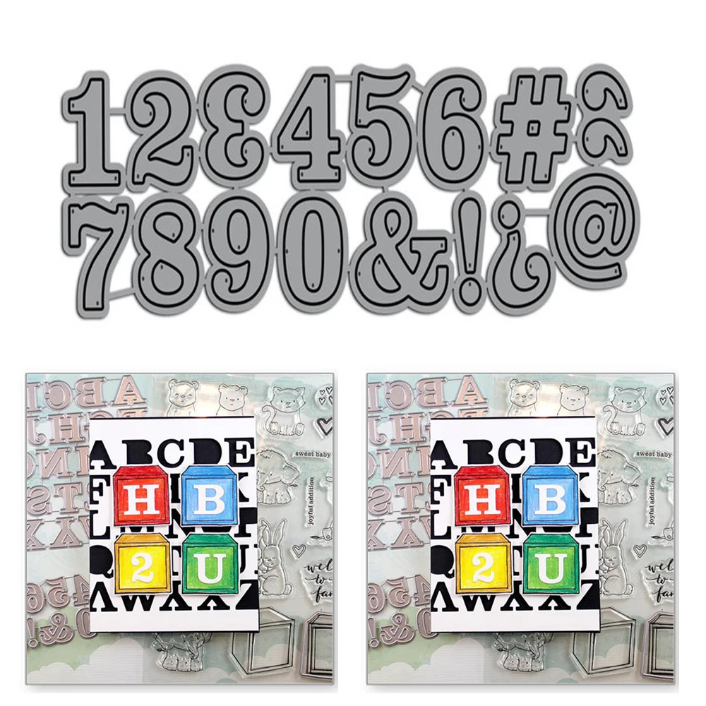 

Naifumodo Arabic Numerals Metal Cutting Dies Punctuation Scrapbooking For Making Cards Decorative Embossing DIY Crafts Stencils