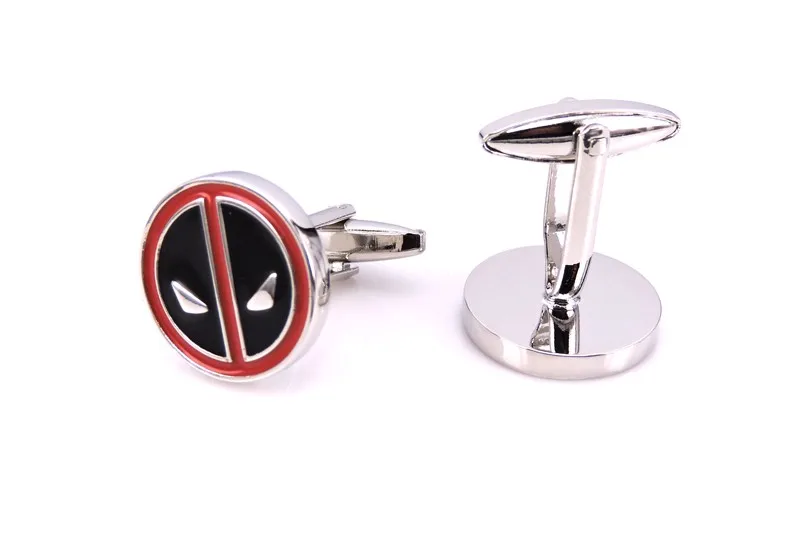 C-MAN Luxury brand Super Hero Deadpool Steel Cufflinks Men's Wedding Party Gift Shirt Cuff Links