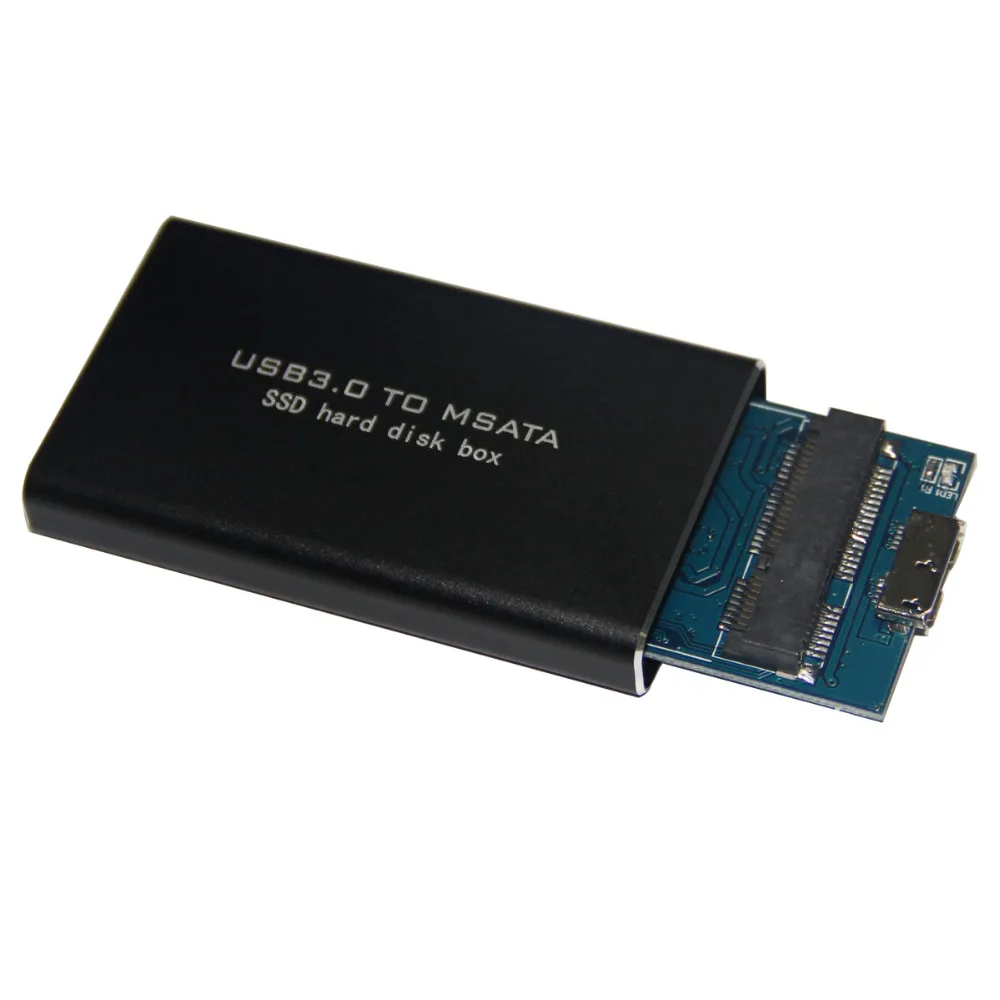 USB 3.0 to 2 MSATA SSD Enclosure USB3.0 to mini SATA Hard Disk adapter mSATA SSD External Box (2)