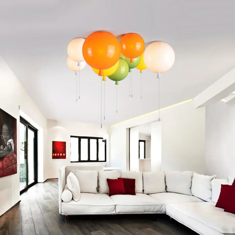 multi colors childhood memories ceiling lamps colorful balloon ceiling lights pull switch lamparas for kids  (7)