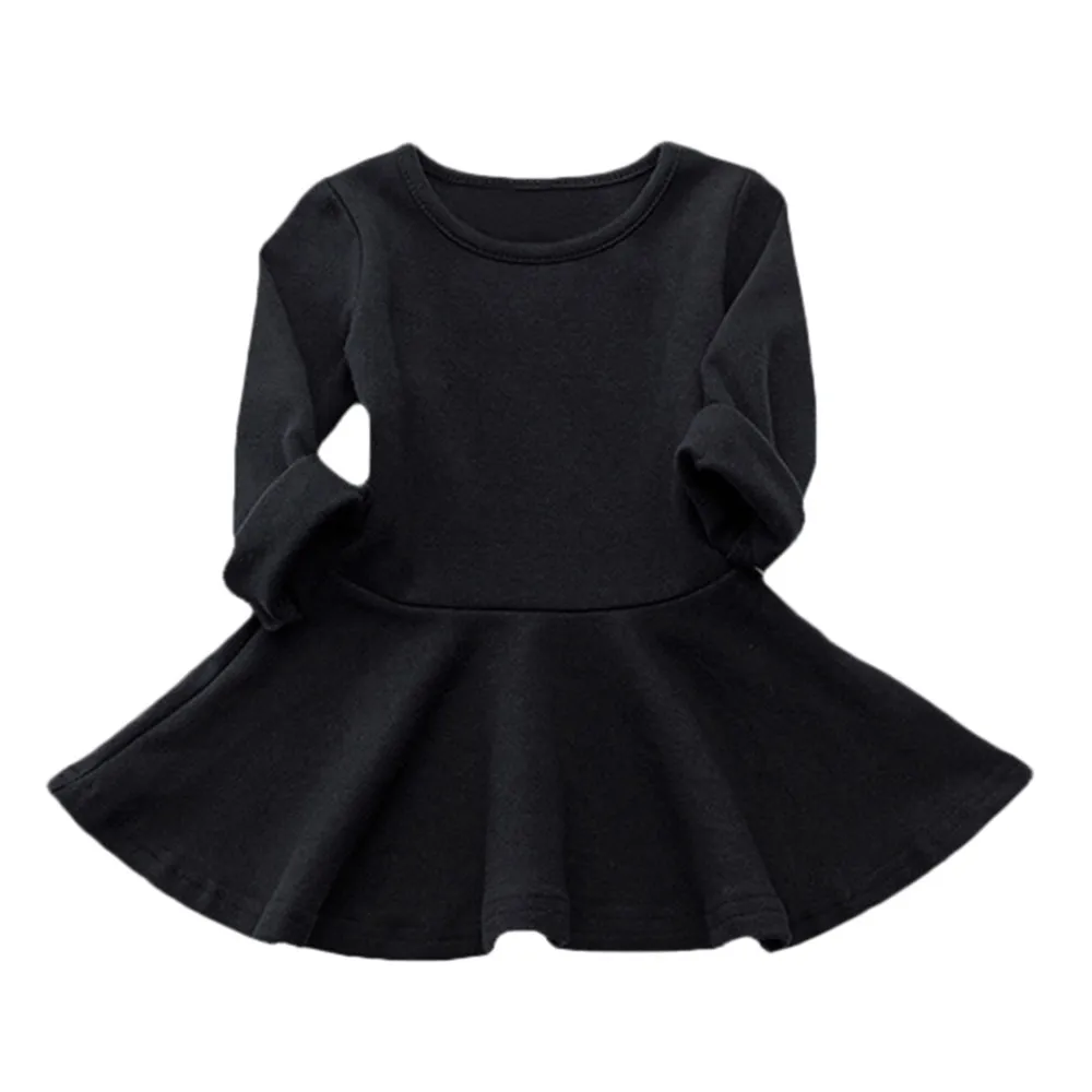 

Kids Costume Girls Cotton Dress Solid Color Princess Pleated Dress Yenidogan Bebek Giyim Roupas Infantis Menina Vestiti