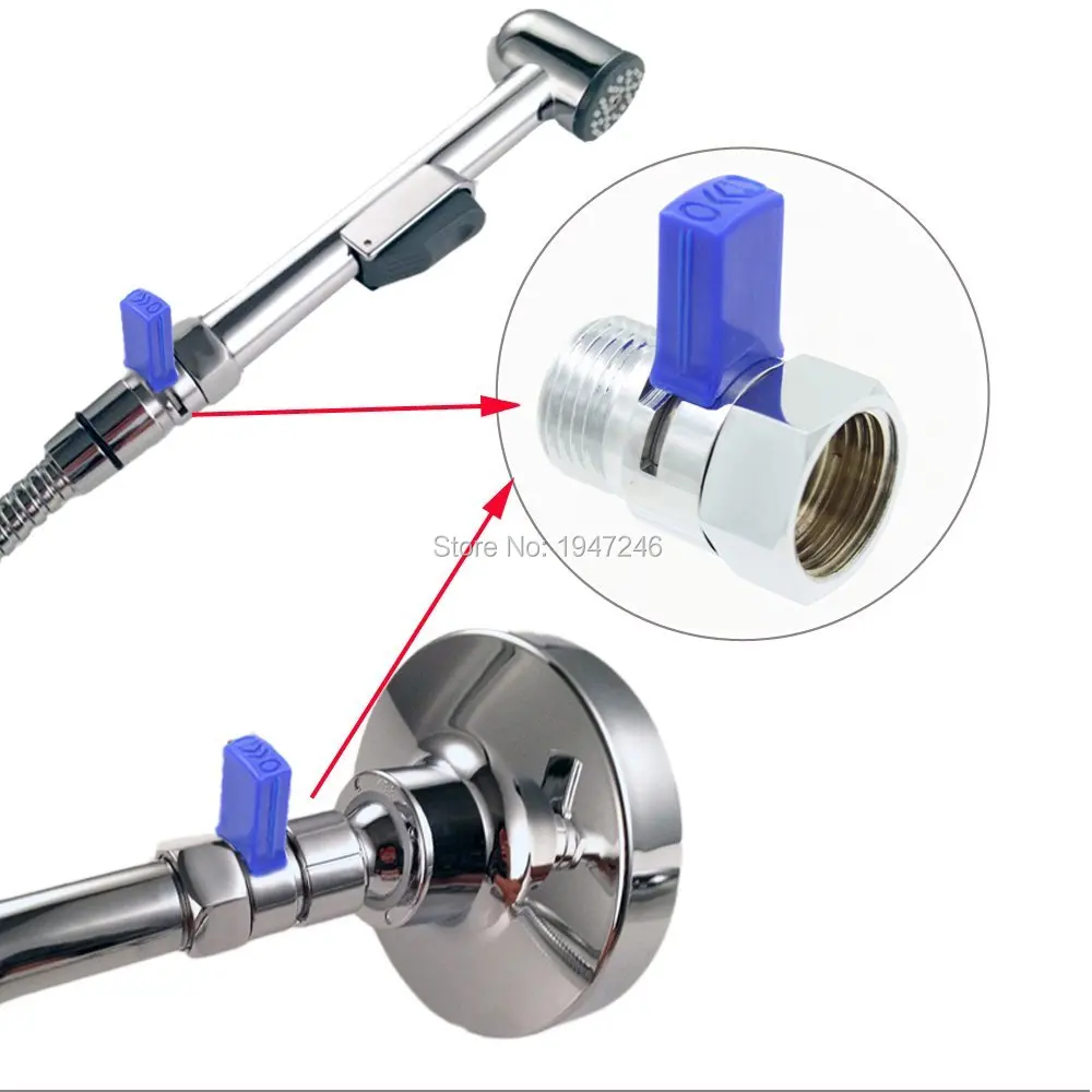 5 лет гарантии водосберегающий контроль потока и запорный клапан из твердой латуни для ручного душа/душевой головки/биде опрыскиватель