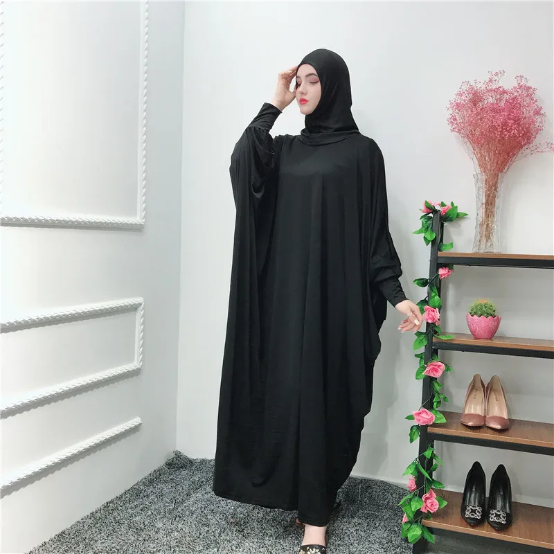 

Muslim Abaya MaxiJubah Middle East Ramadan Arab Islamic Prayer Service Dress Bat Sleeve Loose Cardigan Long Robe Gowns Kimono