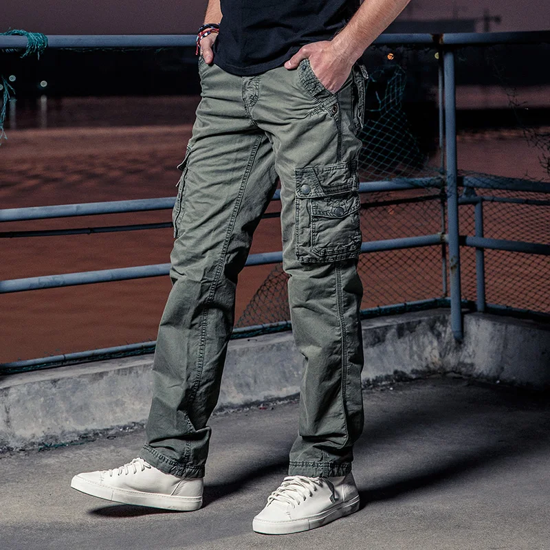 

Many Pocket Tactical Pants Army Male Camo Jogger Plus Size Cotton Trousers Zip Military Style Camouflage Black Men's Cargo Pants