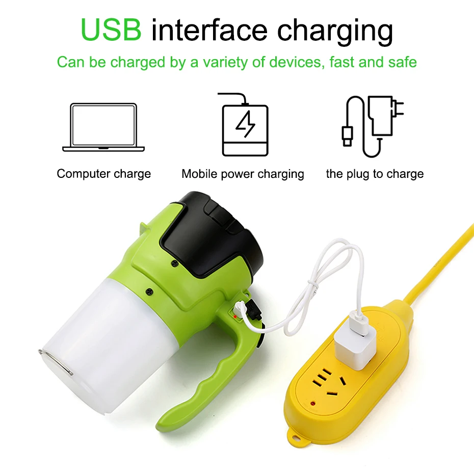 USB Перезаряжаемый светодиодный фонарик высокой мощности на открытом воздухе
