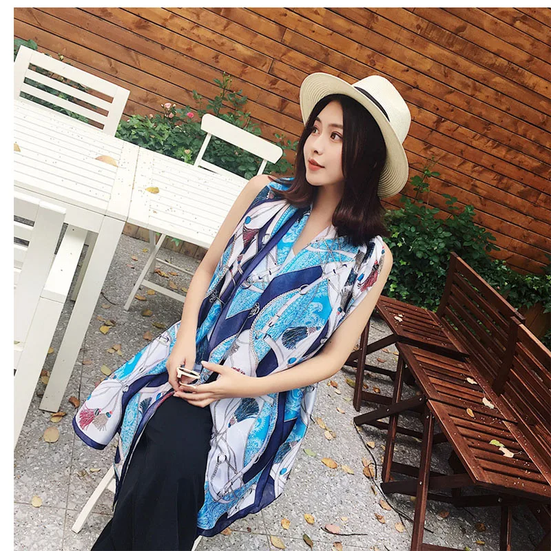 

Women's imitation silk scarf beach shawl spring summer autumn scarf plaid size beach shawl scarf for women