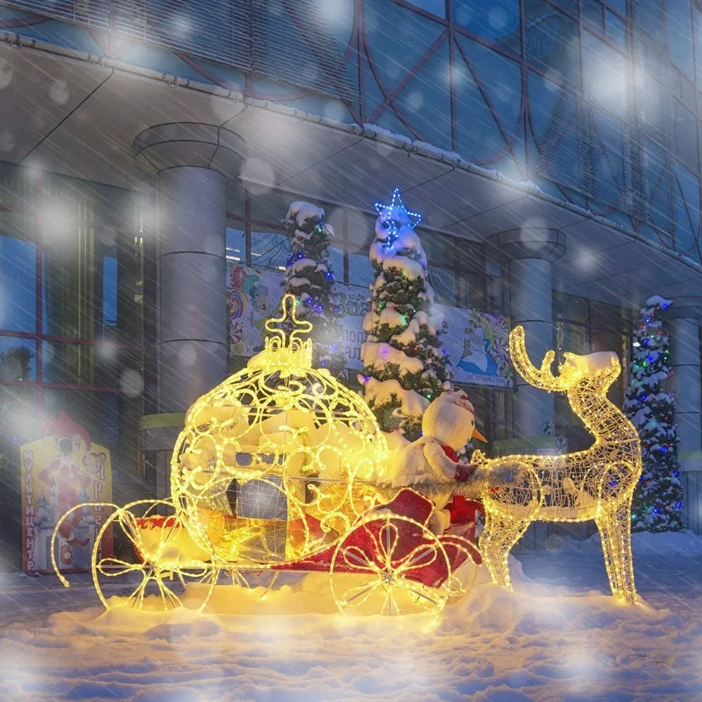 Lâmpadas ao ar Festa do Feriado do Natal Luzes à Prova Modo Livre Solar Luzes String Fada Guirlandas Solares Jardim d' Água 2pcs 21m 8 Led 7 Ar Livre Solar Luzes led String Fada