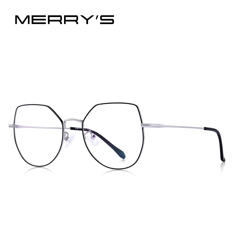 MERRYS дизайн Женская мода синий светильник Блокировка оптических рамок ультра светильник кошачий глаз близорукость рецепт очки S2025 - Цвет оправы: C04 Gray