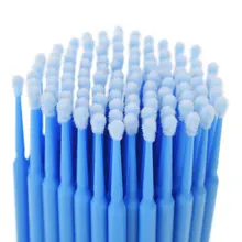 100 шт./компл. двойной головкой одноразовый тампон волокна Пластик палочки для бровей ресниц макияж инструменты