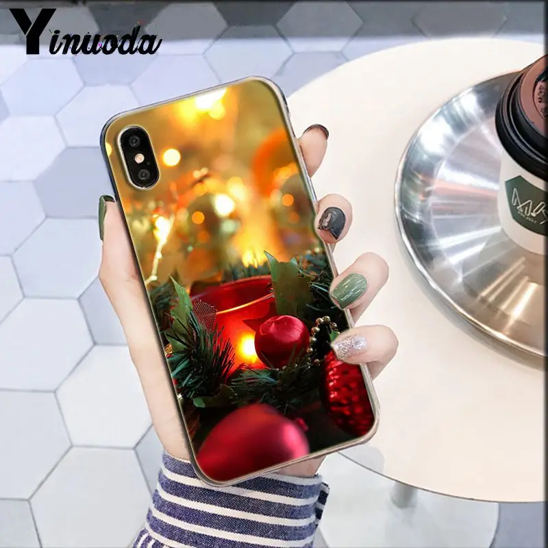 Yinuoda Рождество праздник дерево год красочные милые аксессуары для телефонов Чехол для iPhone6S 6plus 7plus 8 8Plus X Xs MAX 5 5S XR