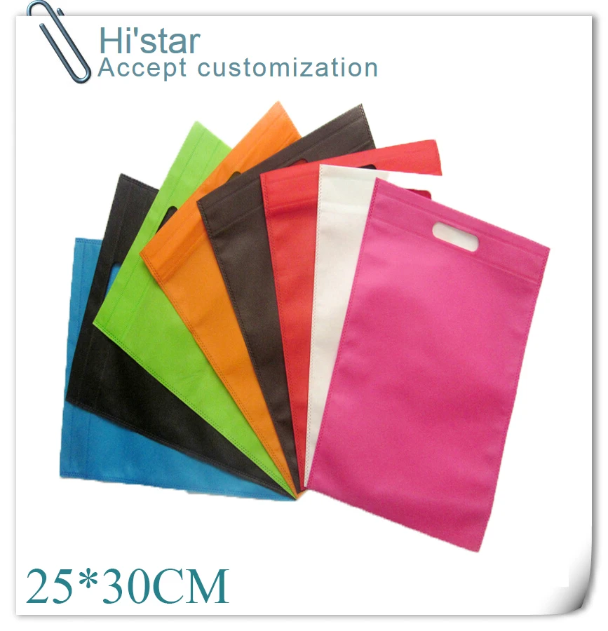 25*30cm Customized Logo eco friendly Reusable non woven Shopping bags retail store packing bag ...