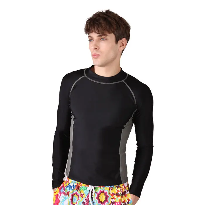 Sbart UPF 50+ Мужская одежда для серфинга лайкра гидрокостюм для дайвинга рубашка для плавания с длинными рукавами windsurf rhguard лайкра surf костюм для дайвинга Топы - Цвет: Черный