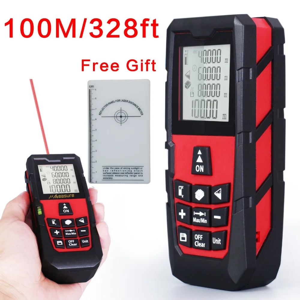 

Red 100M/320ft High Precision Handheld Rangefinder Laser distance meter