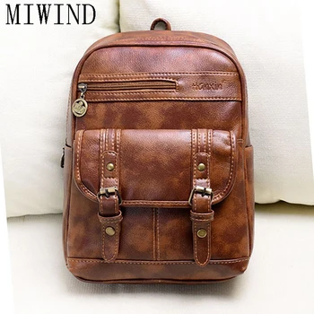 

High Quality Vintage Fashion Casual Leather Women Men Backpack for Teenage Girls Brand Ladies School Bags Travel Bags TXH467