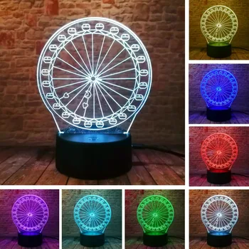 

7 Color Change Ferris Wheel 3D Visual Led Night Lights Kids Birthday New Year Gifts Table Lampara Lampe Baby Sleeping Lighting