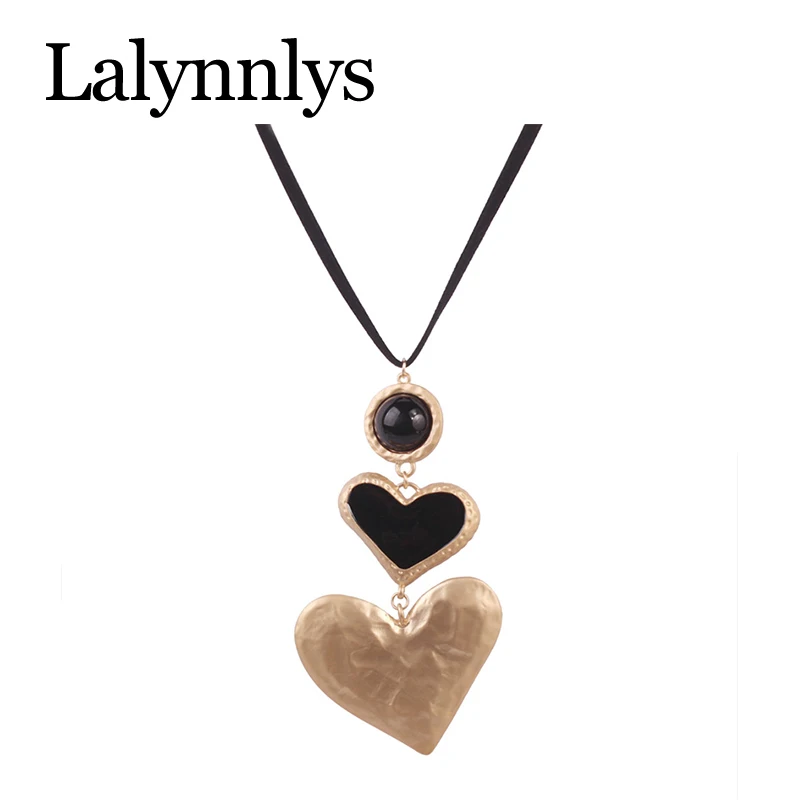 Женское ожерелье с подвеской в виде сердца Lalynnlys винтажные массивные стразы