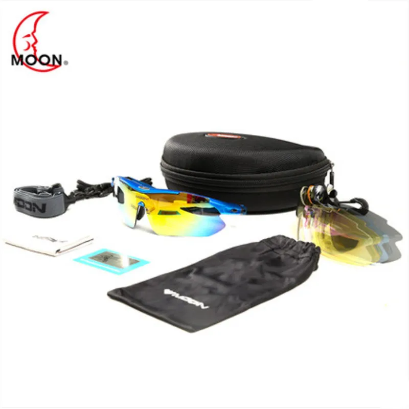 Велосипедные спортивные очки MOON 5 линзы 2019 поляризованные солнцезащитные