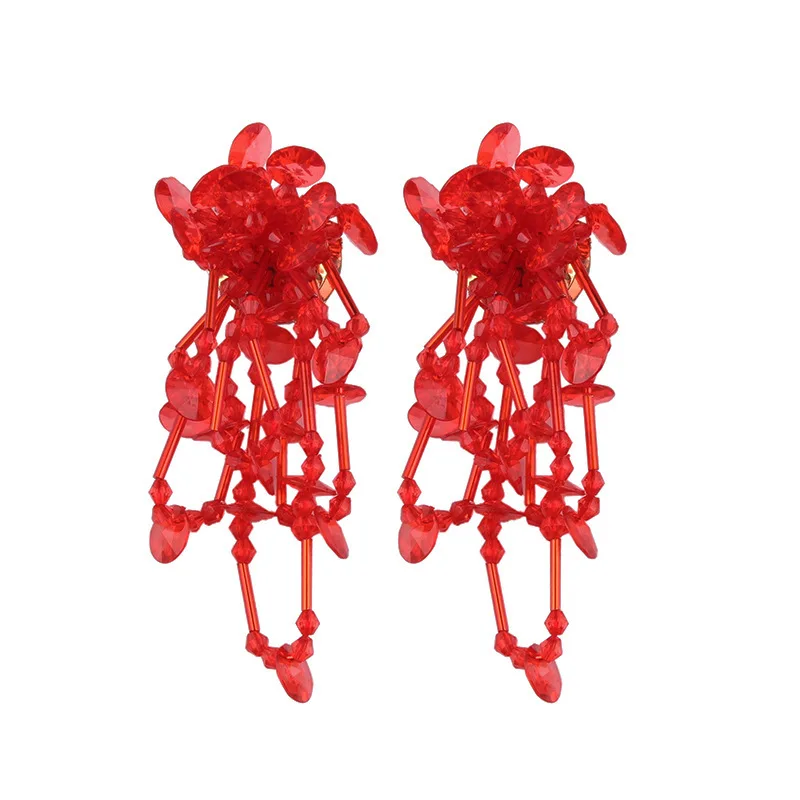 

Gorgeousness Trendy Glass Beads Flower Stud Earrings Handmake Fashion Versatile Earrings Women Jewelry Charm Statement Accessory