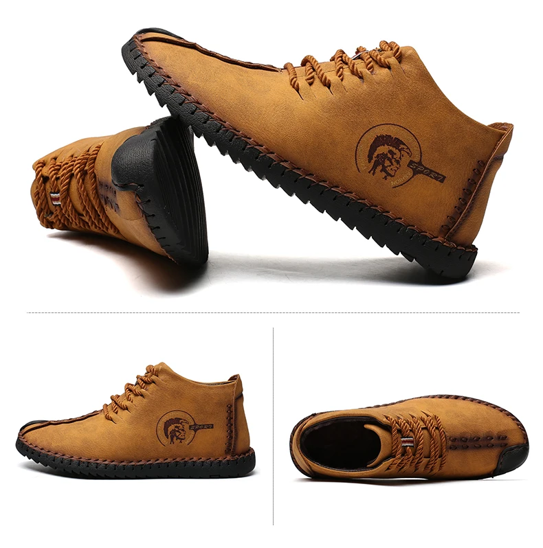 Valstone/ зимняя повседневная обувь; мужские кожаные ботинки ручной работы в винтажном стиле с высоким берцем; супер ботинки; теплые зимние мужские кроссовки размера плюс 48