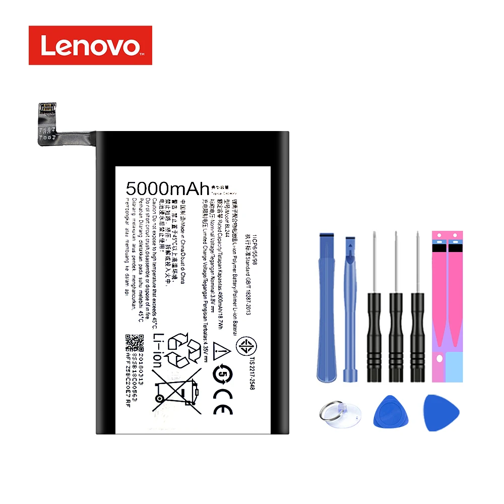 Оригинальный аккумулятор BL244 для Lenovo Vibe P1A42 P1C58 P1C72 P1 литий ионный перезаряжаемый