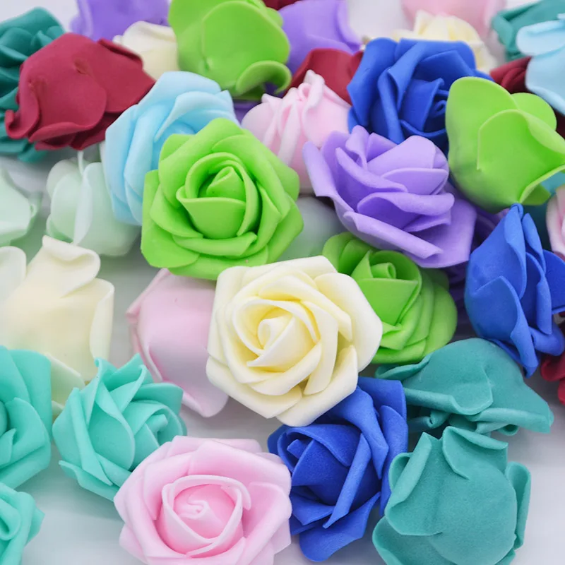 

30Pcs/lot 4cm PE Foam Fake Flower Roses Head Artificial Flowers Home Wedding Decoration DIY Scrapbooking Wreath Decorative Rose
