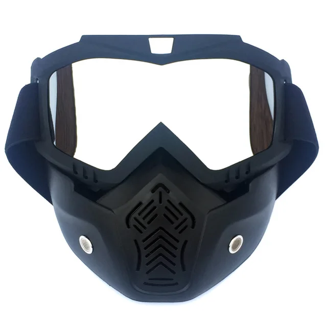 Защитные очки для мотокросса, пылезащитный респиратор со съемным мотоциклетным фильтром Oculos Gafas и ртом для открытого лица, винтажные шлемы - Цвет: 2