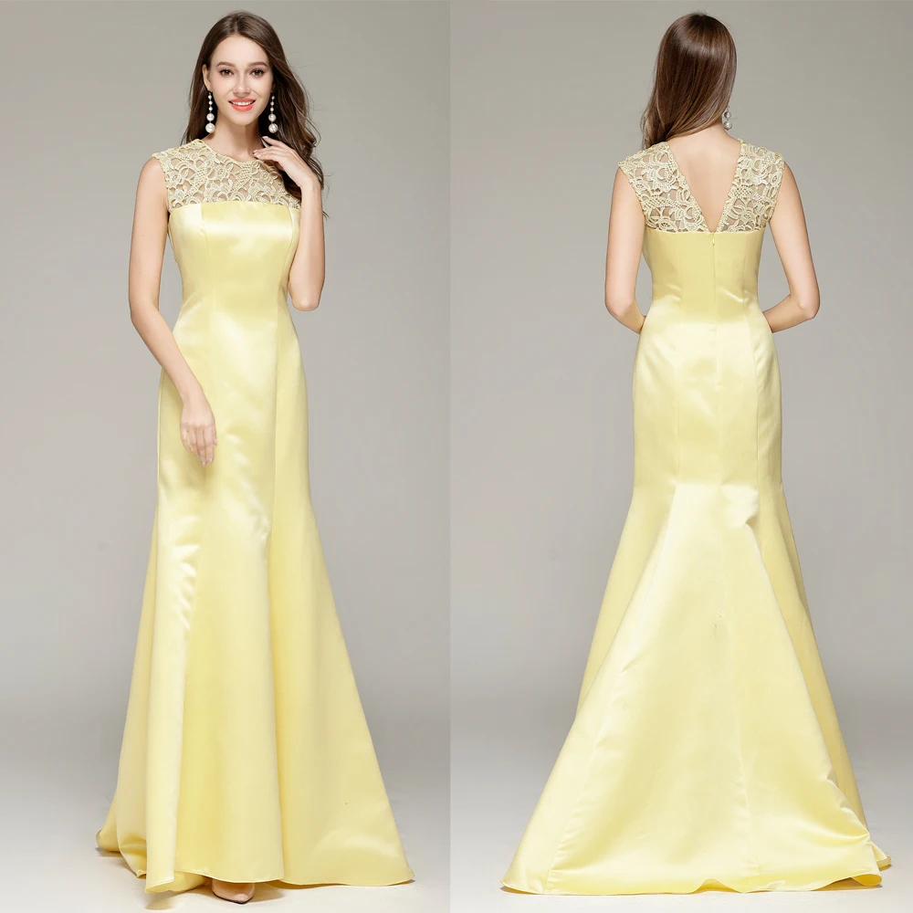 

New 2018 O-neck Sleeveless Mermaid Thick satin Long formal ball gown evening Party Prom Maxi Dresses Us size 4 6 8 10 12