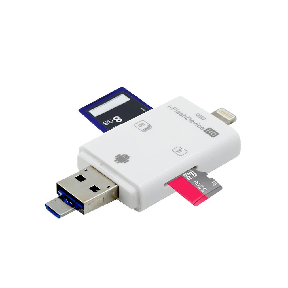 LL TRADER для OTG USB SD кард-ридер HD Micro SD и TF карта памяти адаптер мульти-карты для iPhone 8/Andriod/PC флэш-накопитель ридер