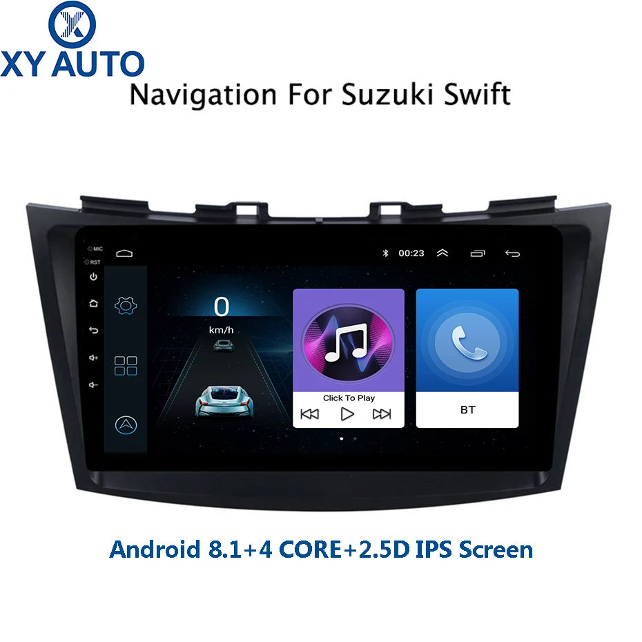 Cheap 9 inch 2.5D IPS Tempered HD multi-touch screen Android 8.1 NAVI for SUZUKI SWIFT 2010-2016 with Bluetooth USB WIFI support SWC 0