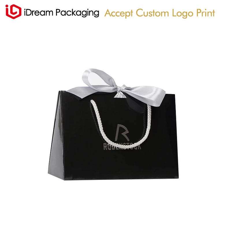 Download Small Jewelry Black Paper Box Style Paper Bag With Rope Handle Gift Bags Wrapping Supplies Aliexpress