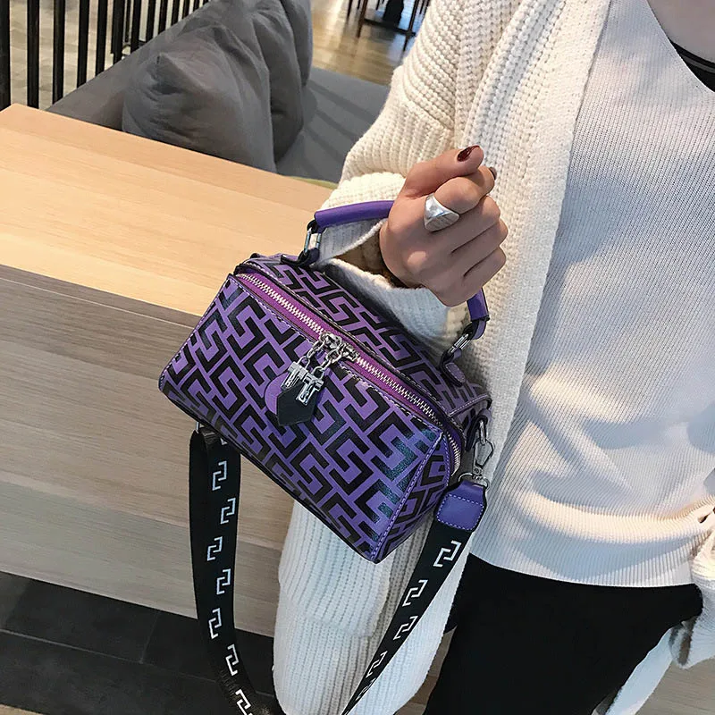 Women Fashion Printing Wide Shoulder Bag INS Popular Leather Handbag Exuqisite Female Messenger Bags Lady Luxury Bolsa SS3493 (3)