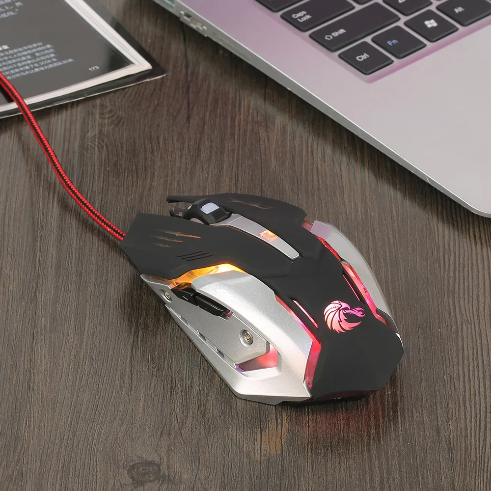 2 4G Регулируемая 7 кнопок оптическая USB Проводная игровая Бесшумная мышь для ПК