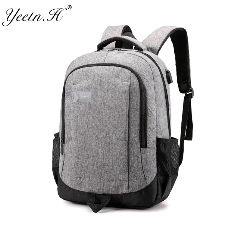 

Nylon Backpack Men 15.6 inch Laptop Backpacks Softback Air Cushion Belt Solid Bag Canvas Backpack Soft Handle School Bag