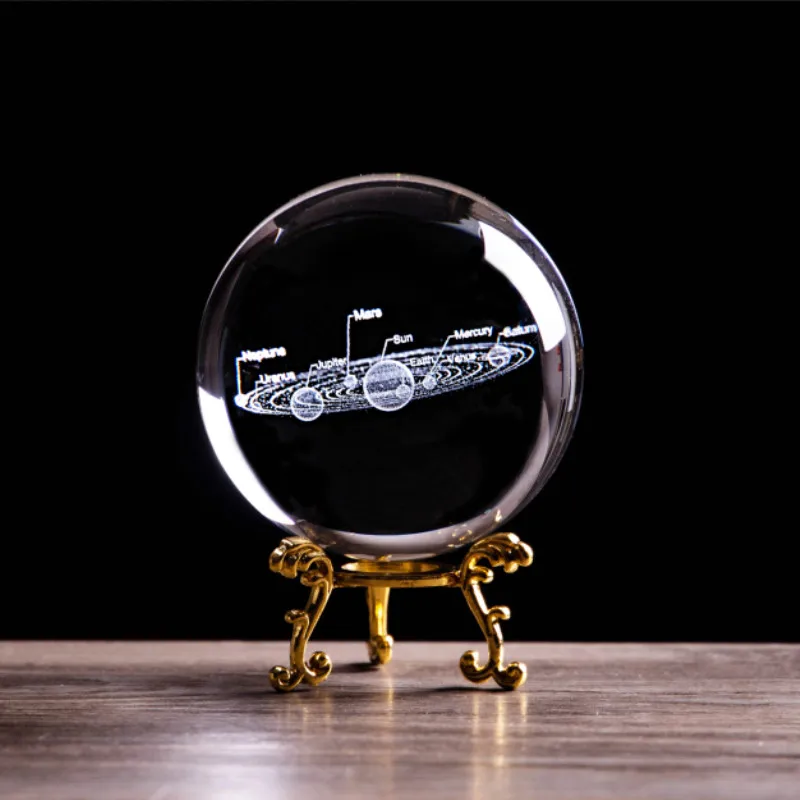 

Solar System Crystal Ball 3D Laser Engraved Planet Sphere Kid Science Educational Glass Ball Home Office Decor Paperweight
