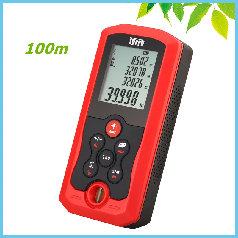 

100m Digital Laser Distance Meter Bubble Level Area Volume Distance Tester M FT Inch Tool Pythagoras Range Finder Tape Measure