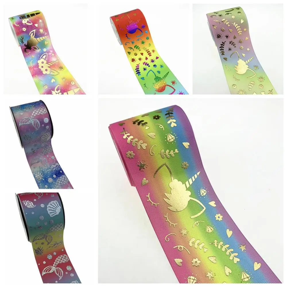 

Free shipping 50 yard 75mm foil ribbon printed grosgrain ribbon xx44