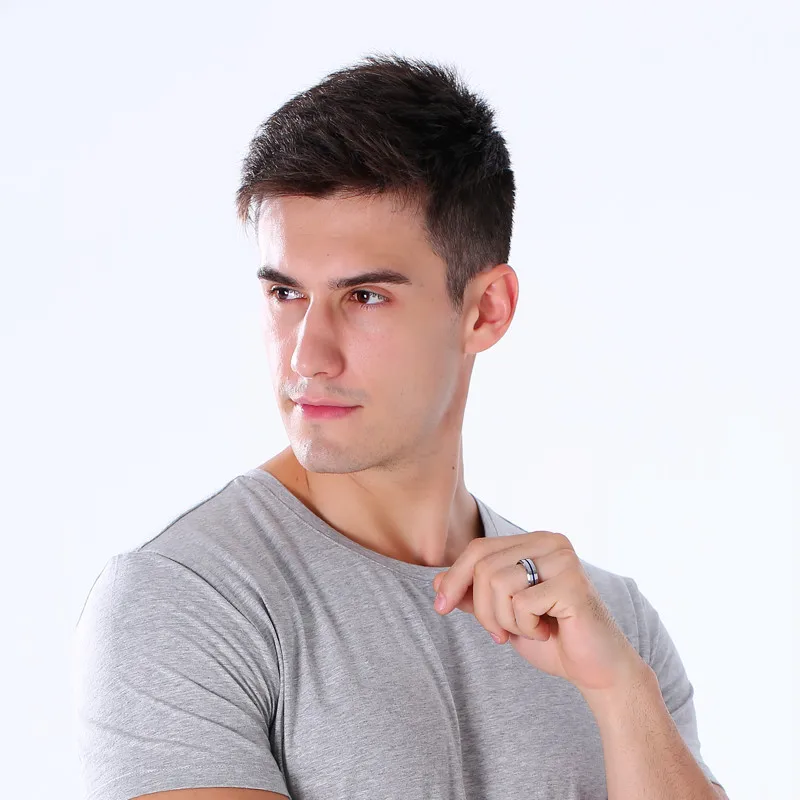 Modyle 2018 Fashion Thin Blue Line Tungsten Ring Wedding Brand 8MM Tungsten Carbide Rings for Men Jewelry - Image 5