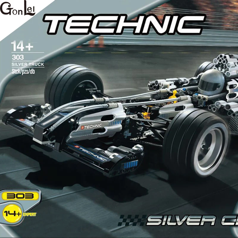 

(GonLeI) 1486Pcs 8458 Technics Serie The Ultimate Sliver F1 Racing Car Educational Building Blocks Bricks Toy compatiable with