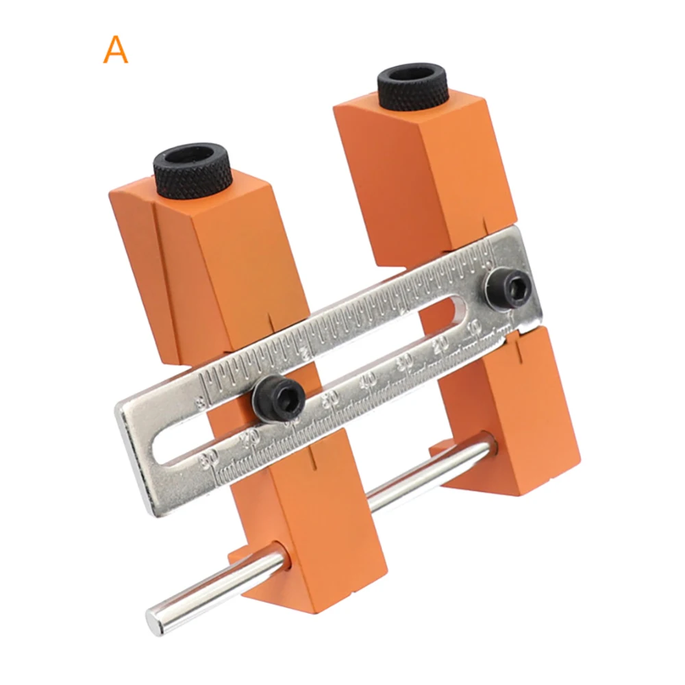 

9.5mm 3/8" Drill Bits Adjustable Double Pocket Hole Jig System Doweling Drilling Jig Punch Locator Woodworking Drill Guide Tool