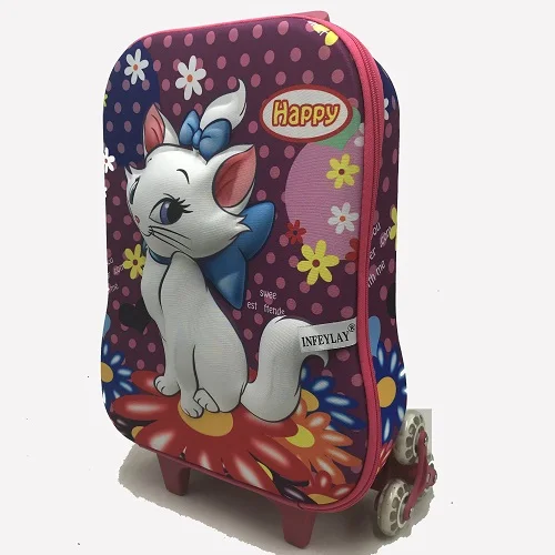 1PCS Brand 3D boy anime Lovely cat trolley case kids Climb the stairs luggage Travel rolling suitcase girl cartoon child pencil box - Цвет: 1PCS