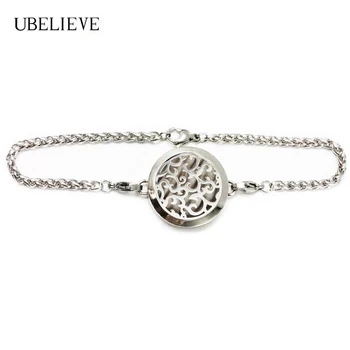 

20mm/25mm/30mm Stainless Steel Essential Oil Diffuser Locket Bracelet Aromatherapy Perfume Locket Bracelet (Include Chain 6 Pad)