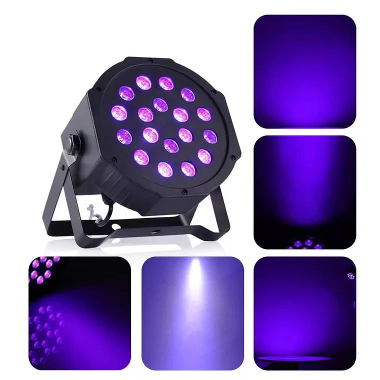 4X Lot Stage Light 18*3W UV Ultra Voliet LED Par Light DJ Bar Par Can DMX Disco Light Purple LED Light Par Projector