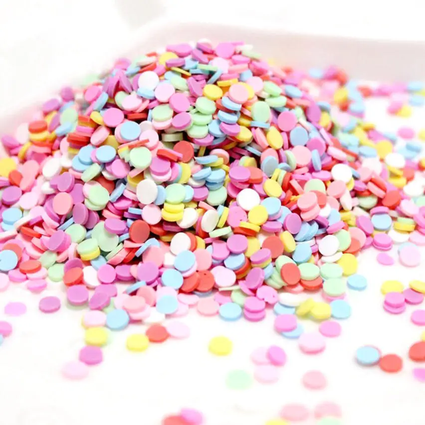 100g Faux Food Craft Confetti DIY Jewelry Resin Pendant Embellishments Charms Decor Polymer Clay Toppings Rainbow Fake Sprinkles