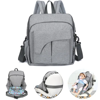 

USB Interface Mummy Bag Backpack Large Capacity Waterproof Nursing Maternity Diaper Bag Baby Booster Seat Feeding Chair Pad