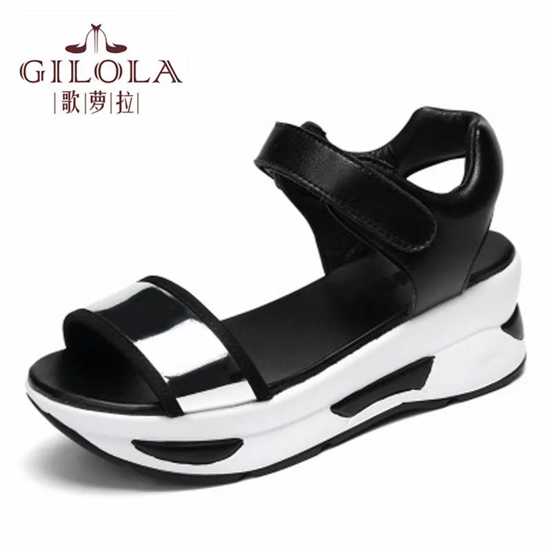

new platform lady open toe wedge high heels women sandals spring summer women's shoes woman flowers best #Y0724456Q