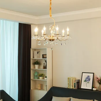 

2019 Hot Lustre para sala Luxurious European Style Chandelier 8 Arms Diameter 68cm Living Room Luxury Lamp lustre para quarto