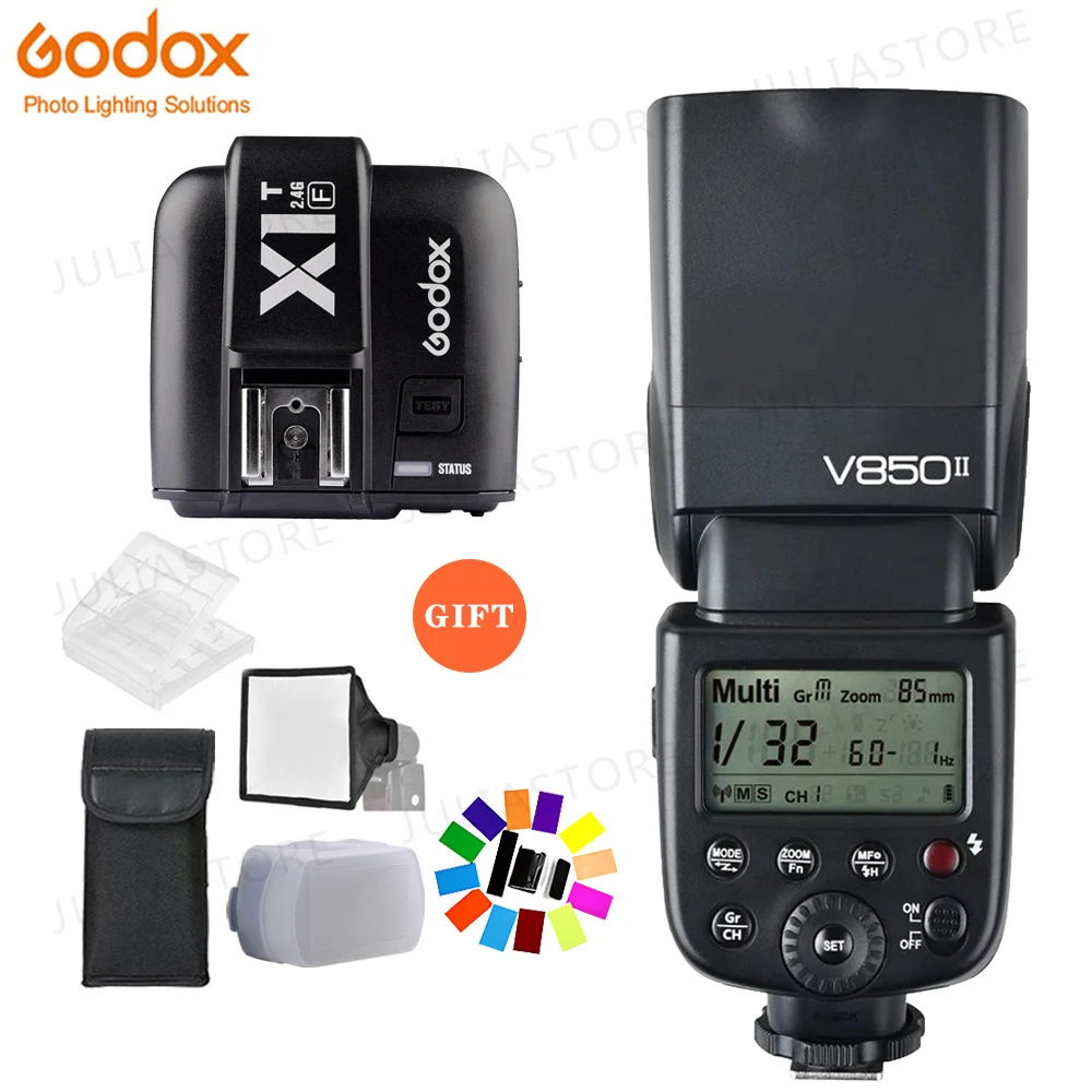 Godox V850II GN60 2,4G 1/8000 s HSS Камера светодиодная фотовспышка + X1T-F триггер для Fujifilm Камера s