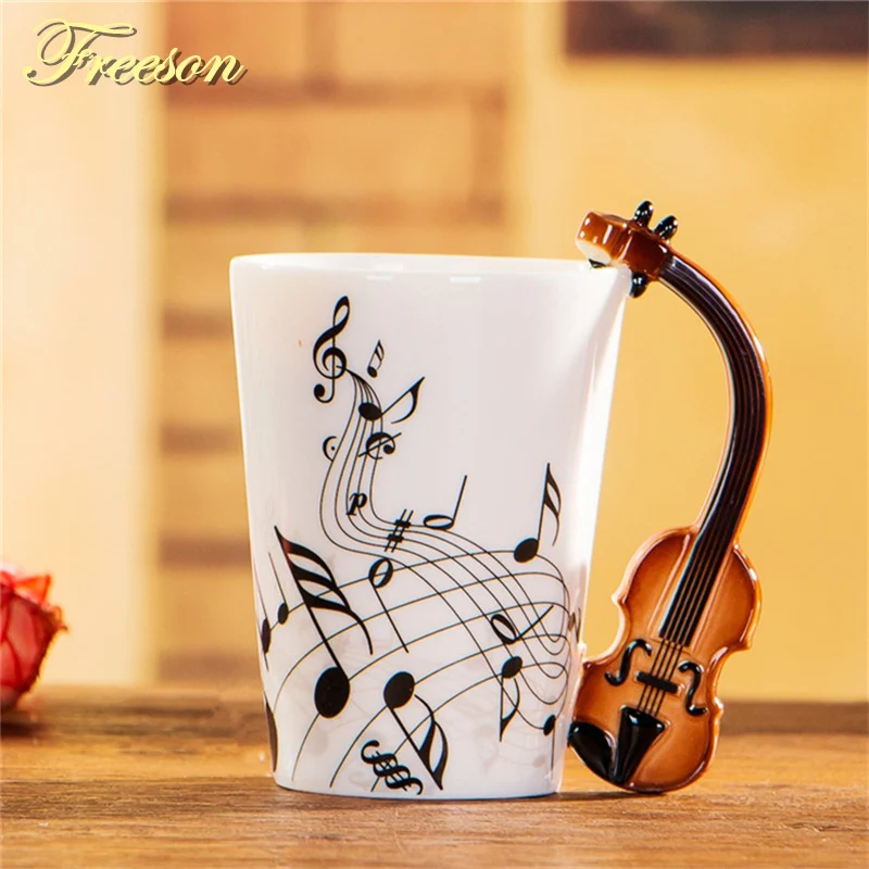 240/400 мл креативная керамическая кружка для скрипки, музыкальная кофейная чашка, фарфоровая чайная кружка, пивная кружка, забавная чайная кружка, стакан, украшение, подарок