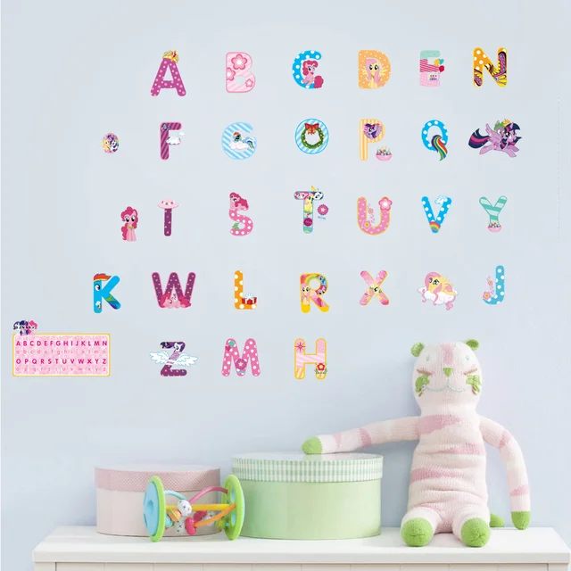 Lettere di alfabeto del fumetto bello wall stickers per bambini ... Wall stickers per bambini